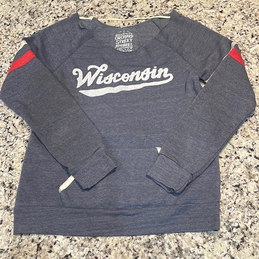 Orchard Street Apparel Womens Wisconsin Sweatshirt Size Large